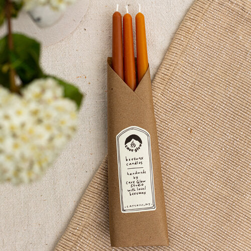 Beeswax Taper Candle Set