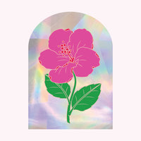 Hibiscus Sun Catcher Sticker