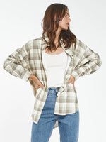 Section Oversized Flannel Shirt