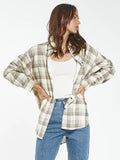 Section Oversized Flannel Shirt