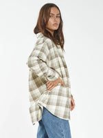 Section Oversized Flannel Shirt