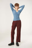 V Neck Top with Gathered Detail
