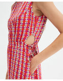 Zambeze Geometric Print Cut Out Dress