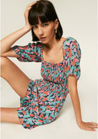 Floral Bird of Paradise Smocked Playsuit