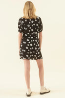 Susie Folk Floral Dress - Black