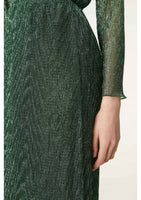 Pleated Lurex Midi Dress