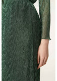 Pleated Lurex Midi Dress