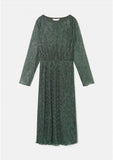 Pleated Lurex Midi Dress
