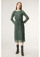 Pleated Lurex Midi Dress
