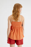 Orange Crinkle Tank Top