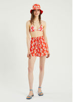 Red Floral Shorts