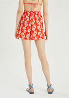 Red Floral Shorts