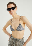 Flores Print Triangular Bikini Top