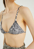 Flores Print Triangular Bikini Top