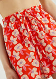 Red Floral Shorts