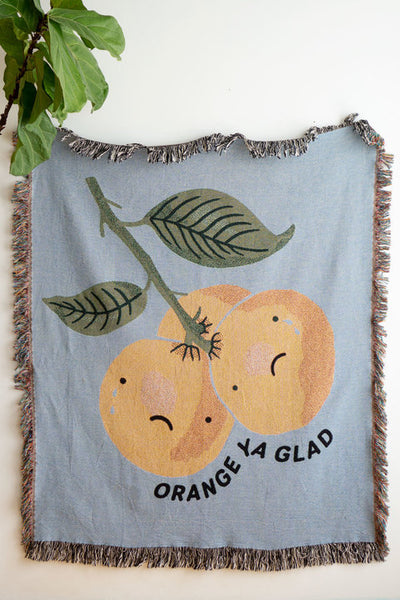 Orange Ya Glad Woven Blanket