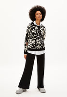 Olessyaa Aqua Floral Organic Cotton Sweater - Black/Oatmilk