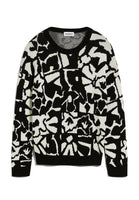 Olessyaa Aqua Floral Organic Cotton Sweater - Black/Oatmilk