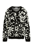 Olessyaa Aqua Floral Organic Cotton Sweater - Black/Oatmilk