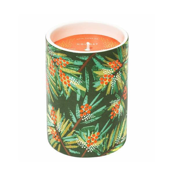 Floral Print Holiday Candle