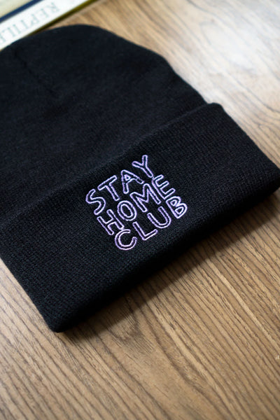 Stay Home Club Outline Logo Beanie