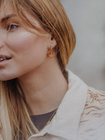 Terracotta Palm Leaf Mini Hoop Earring