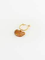 Terracotta Palm Leaf Mini Hoop Earring