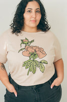 Too Bad (Peonies) Crop Heavy Loose Tee
