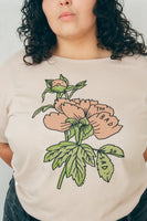 Too Bad (Peonies) Crop Heavy Loose Tee