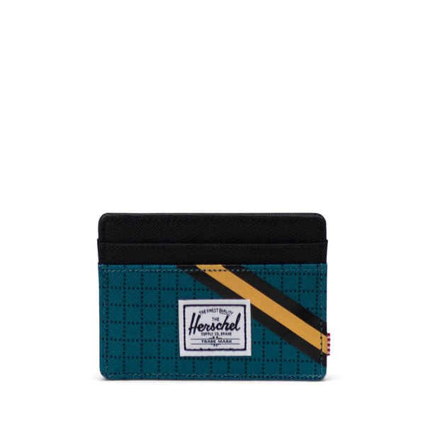 Charlie Card Holder - Harbour Blue Grid/Black/Amber
