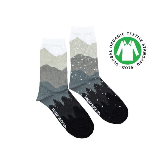 Organic Cotton Mountain + Snow Mismatched Socks