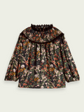 Printed Smock Top - Meadow Deep