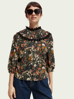 Printed Smock Top - Meadow Deep