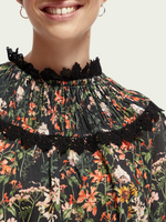 Printed Smock Top - Meadow Deep