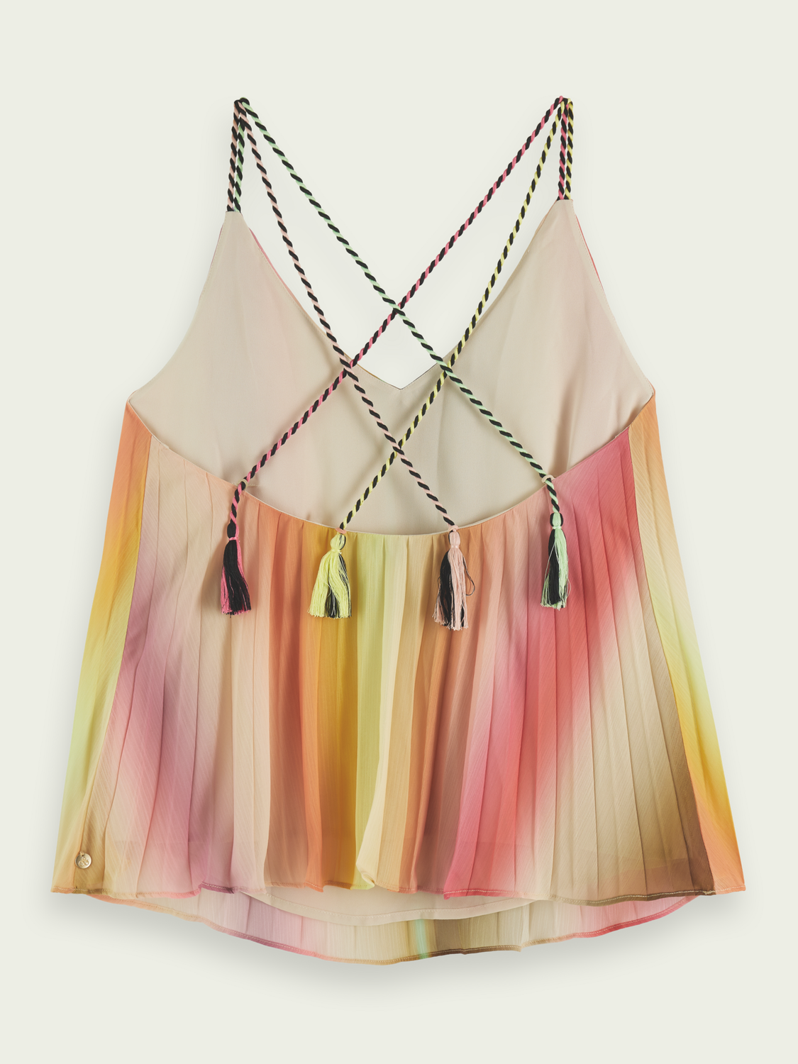 Rainbow Ombre Pleated Tank Top