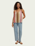 Rainbow Ombre Pleated Tank Top